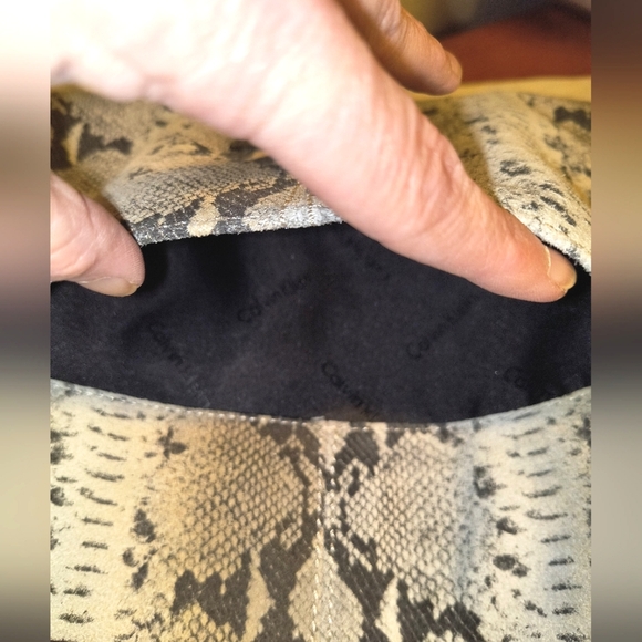 BRAND NEW Calvin Klein Embossed Suede & Leather Purse w/2 straps & Dustbag NWT - Picture 12 of 16